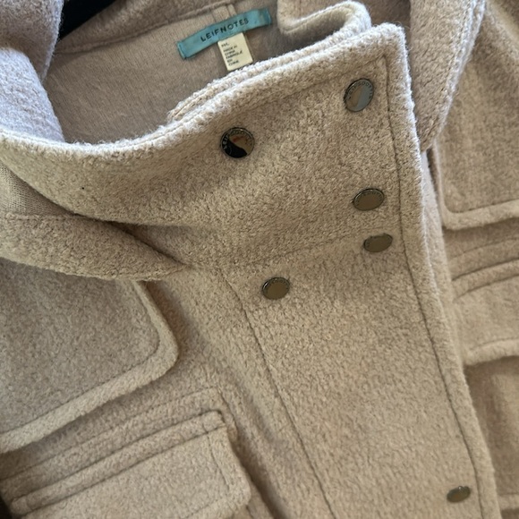 Anthro Dusty pink grey poncho with hood - Picture 4 of 7